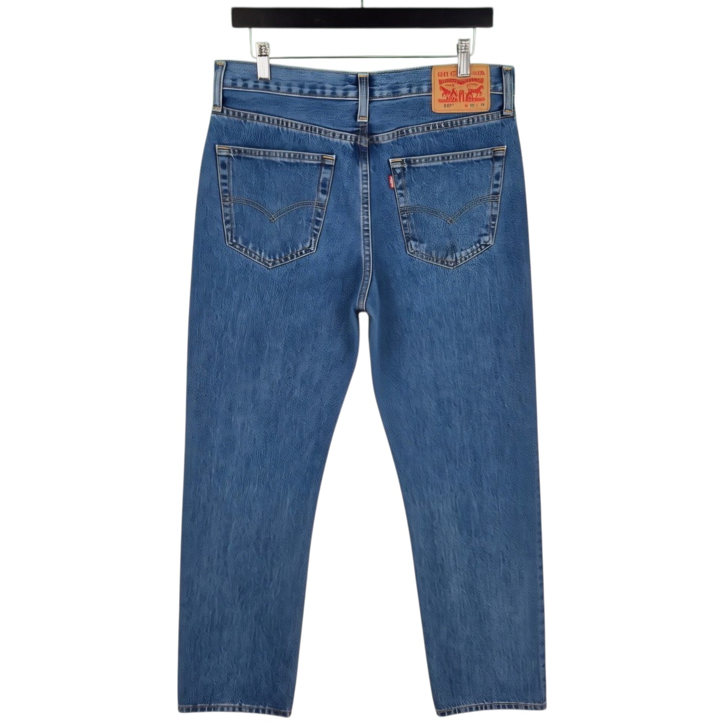 Levis 516 Jeans Blue Heavy Rigid Straight Leg Denim W33