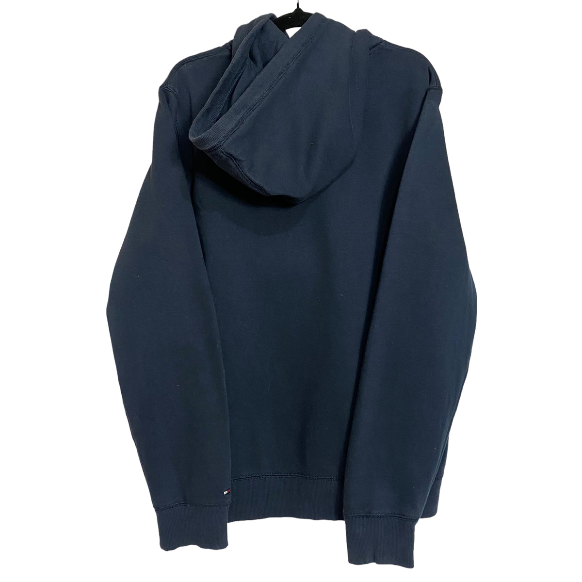 Tommy Hilfiger Navy Blue Chest Graphic Fleece Pullover Hoodie Size M