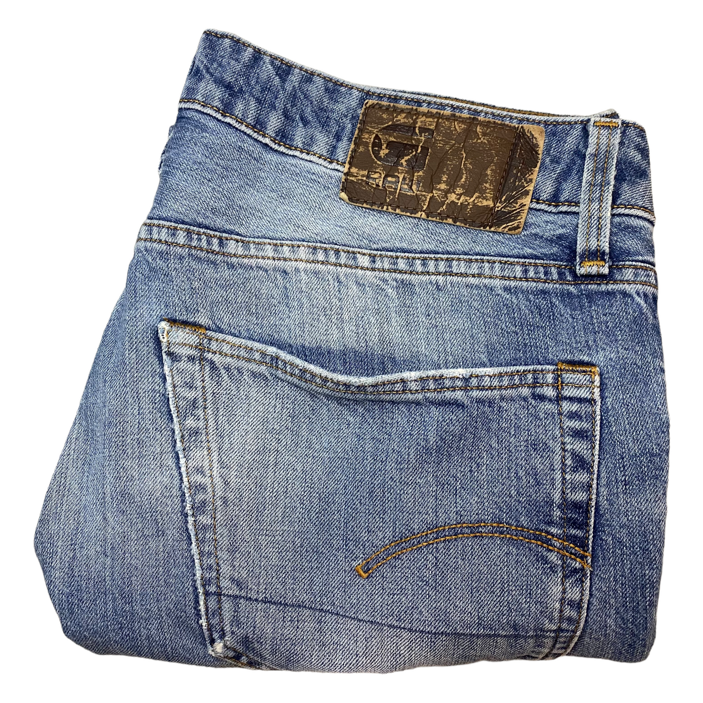 G-Star Jeans Light Blue Regular Straight Denim Pant Bottoms W34 55exchange