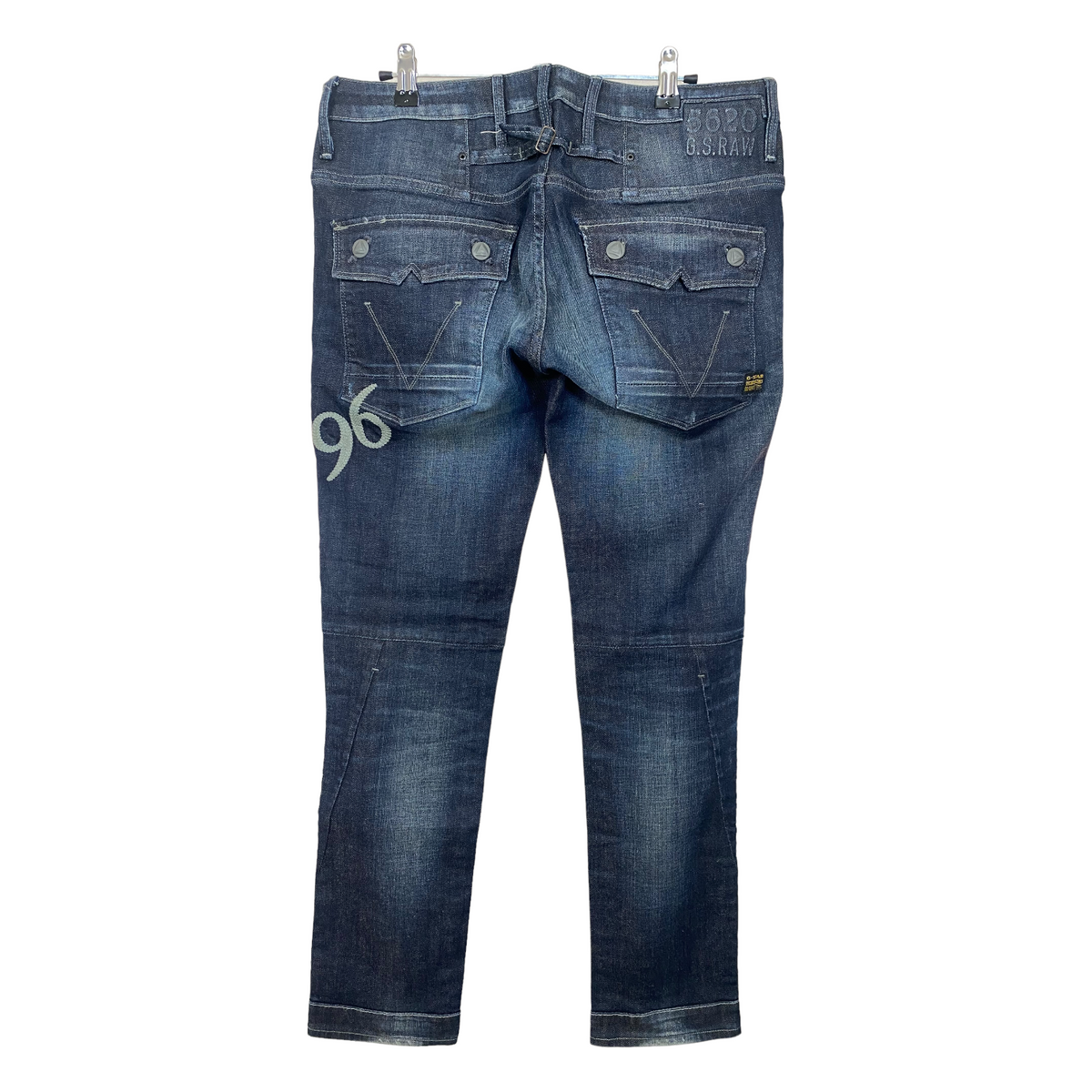 Vintage G-Star Jeans Dark Blue Grey Slim Straight Denim Pant Bottoms W34 55exchange