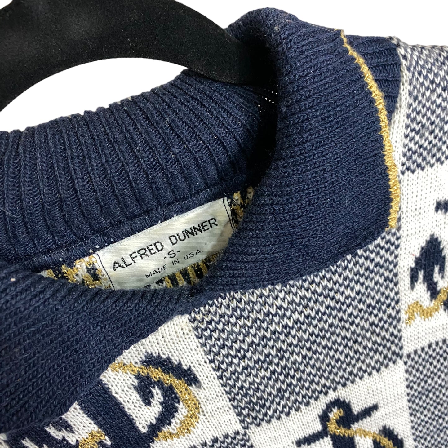 Vintage Alfred Dunner 90's White & Blue USA Padded Sweater Size S