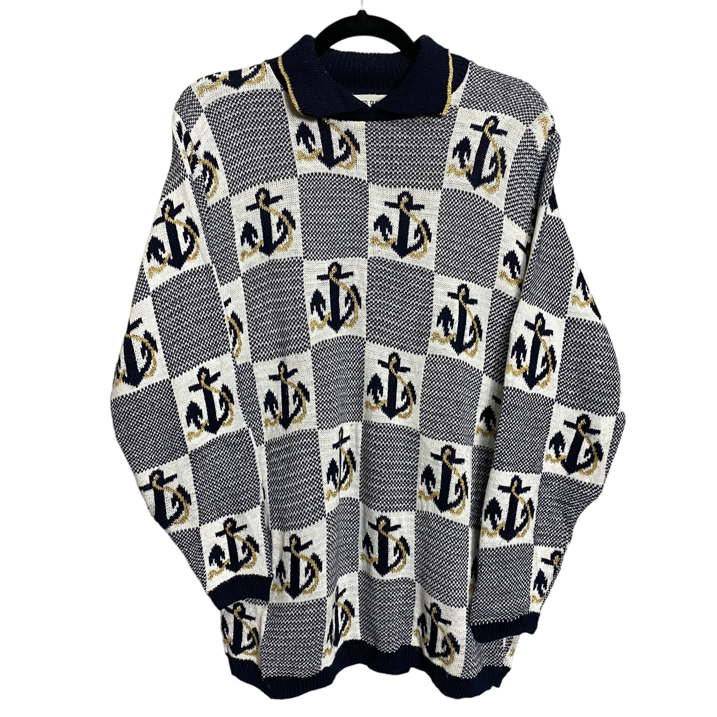Vintage Alfred Dunner 90's White & Blue USA Padded Sweater Size S