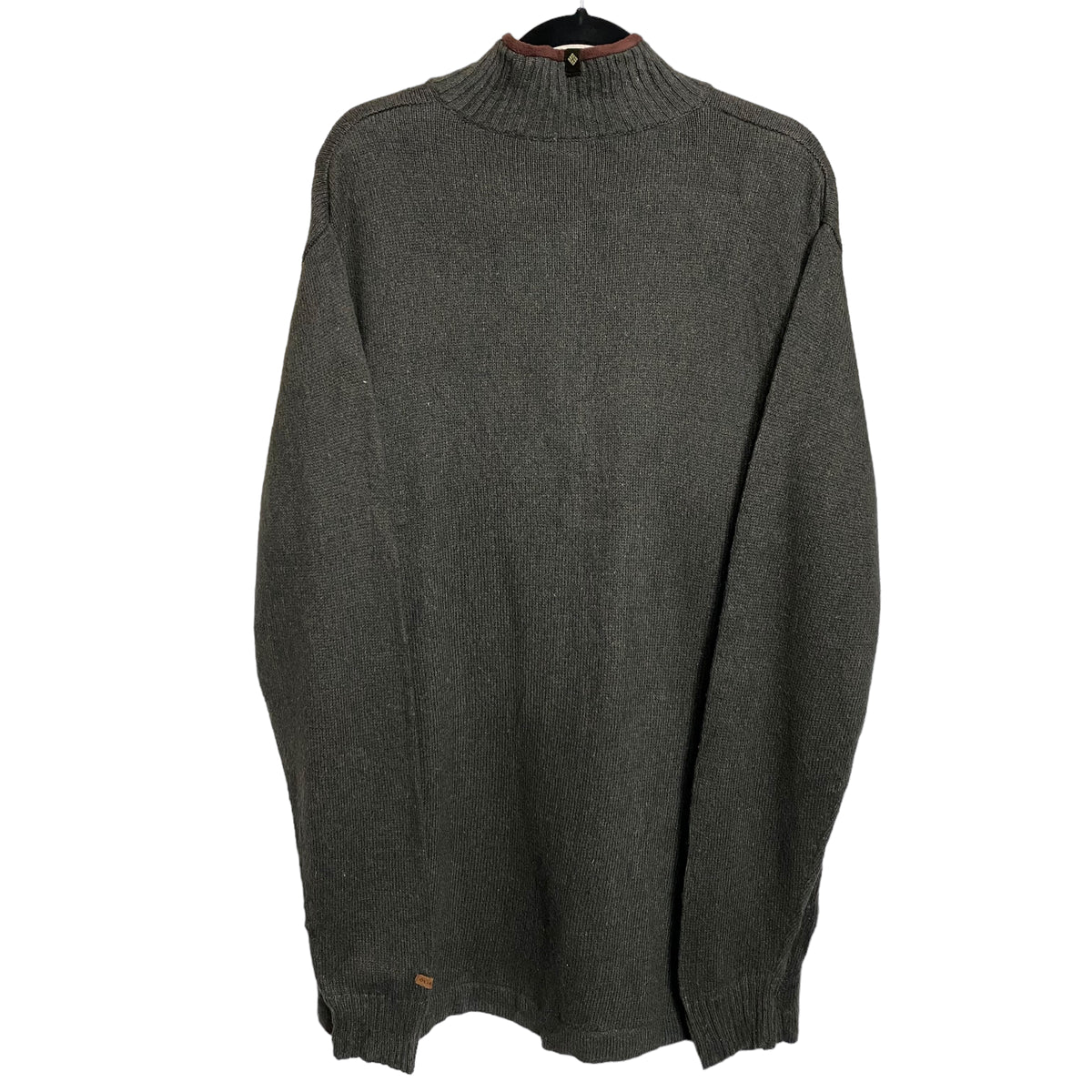 Columbia Dark Brown Quarter Zip Knit Pullover Sweater Size XL