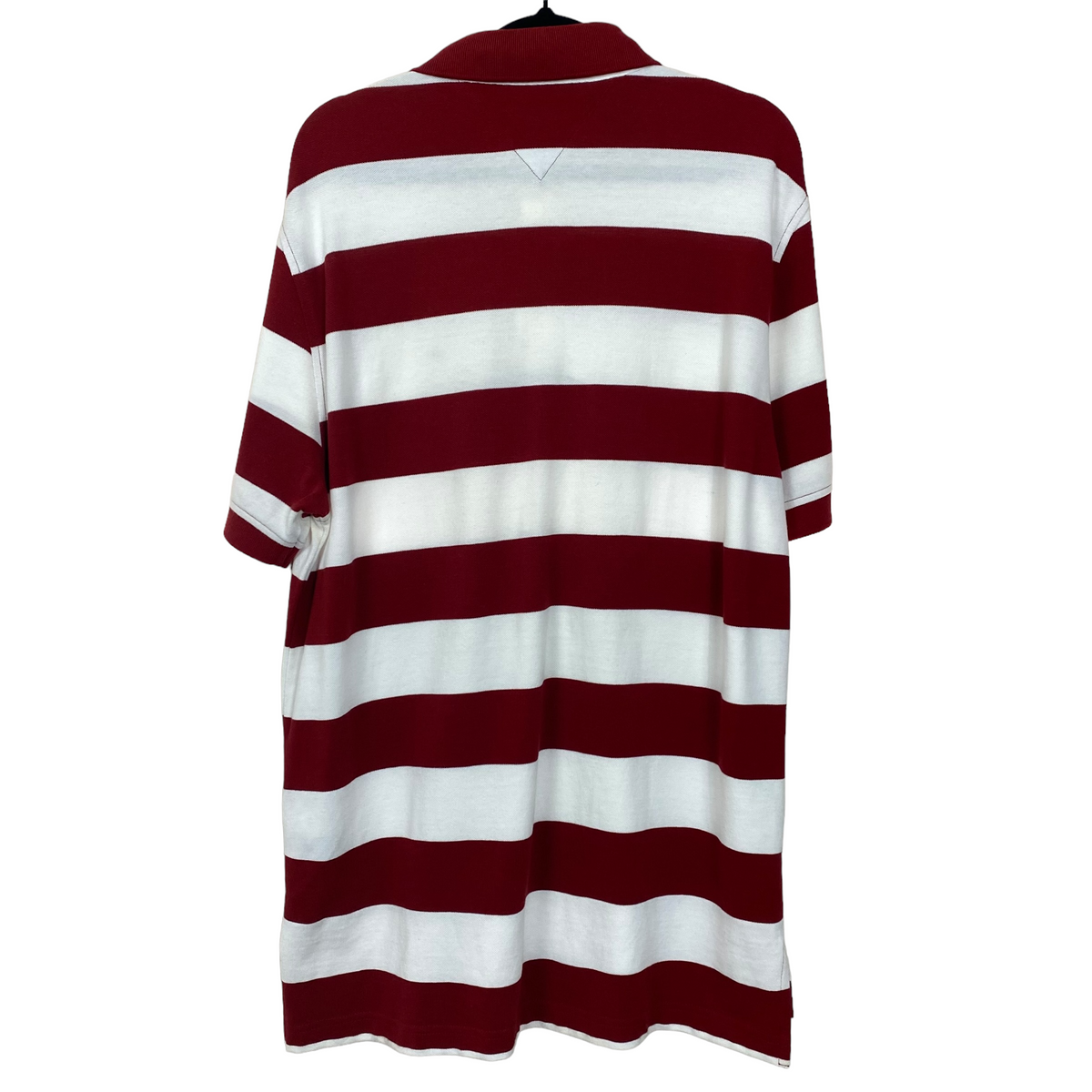 Tommy Hilfiger White & Red Striped Polo Shirt Top Size M