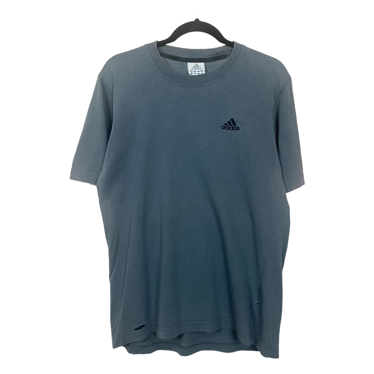 Vintage Adidas Dark Grey Black Logo Short Sleeve Tee Shirt Top S C100 L72