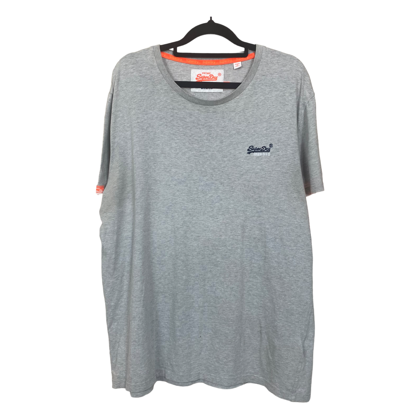 Superdry Light Grey Black Logo Graphic Short Sleeve Tee Shirt Top XL C116 L72 55exchange