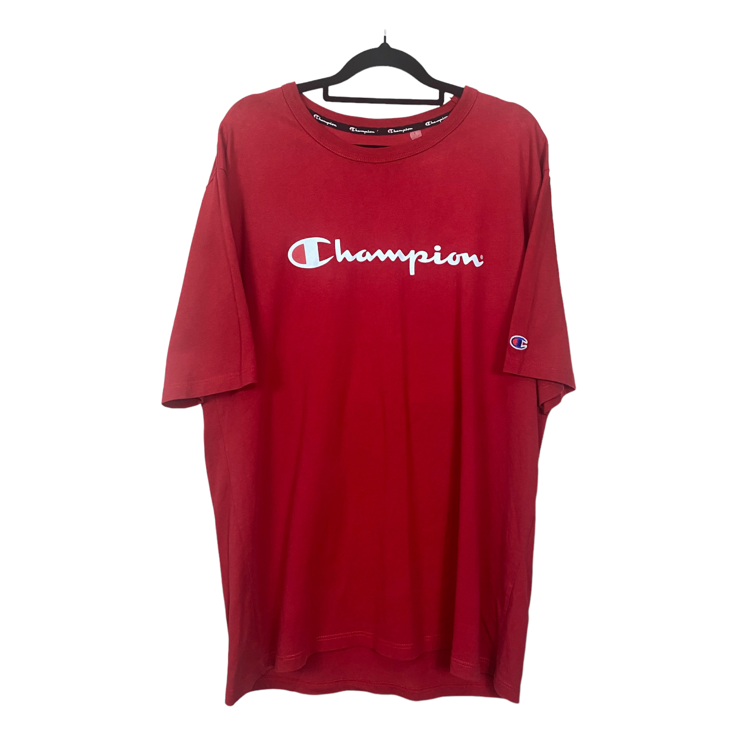 Champion Red White Logo Graphic Short Sleeve Tee Shirt Top XL C106 L78 55exchange