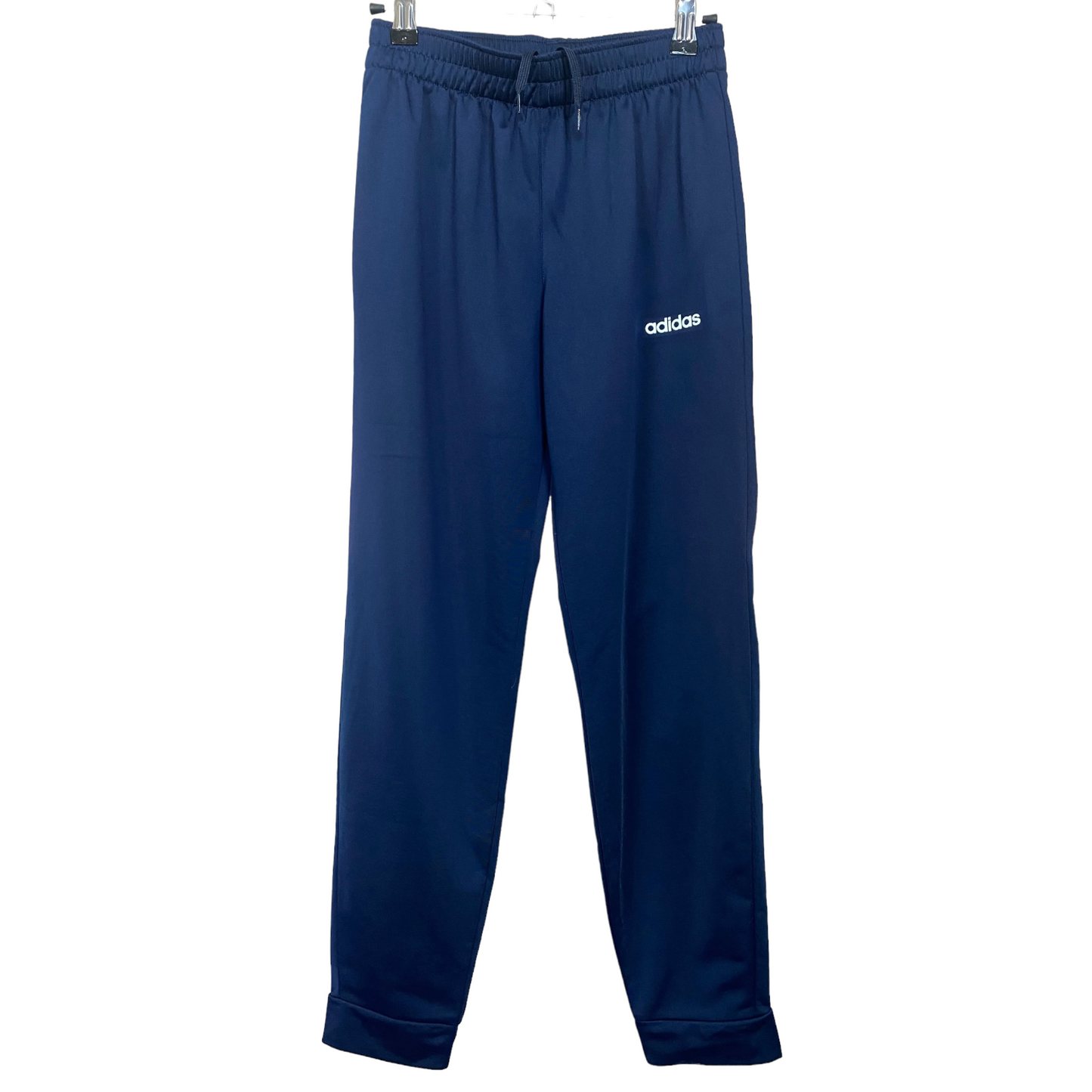 Adidas Dark Navy Blue White Logo Cuffed Track Pant Bottoms 11-12YRS W22