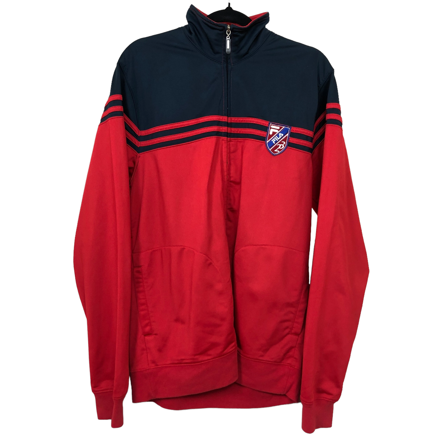 Vintage Fila Red & Dark Blue Slim Fit Track Top Jacket Size L C96 L74 55exchange