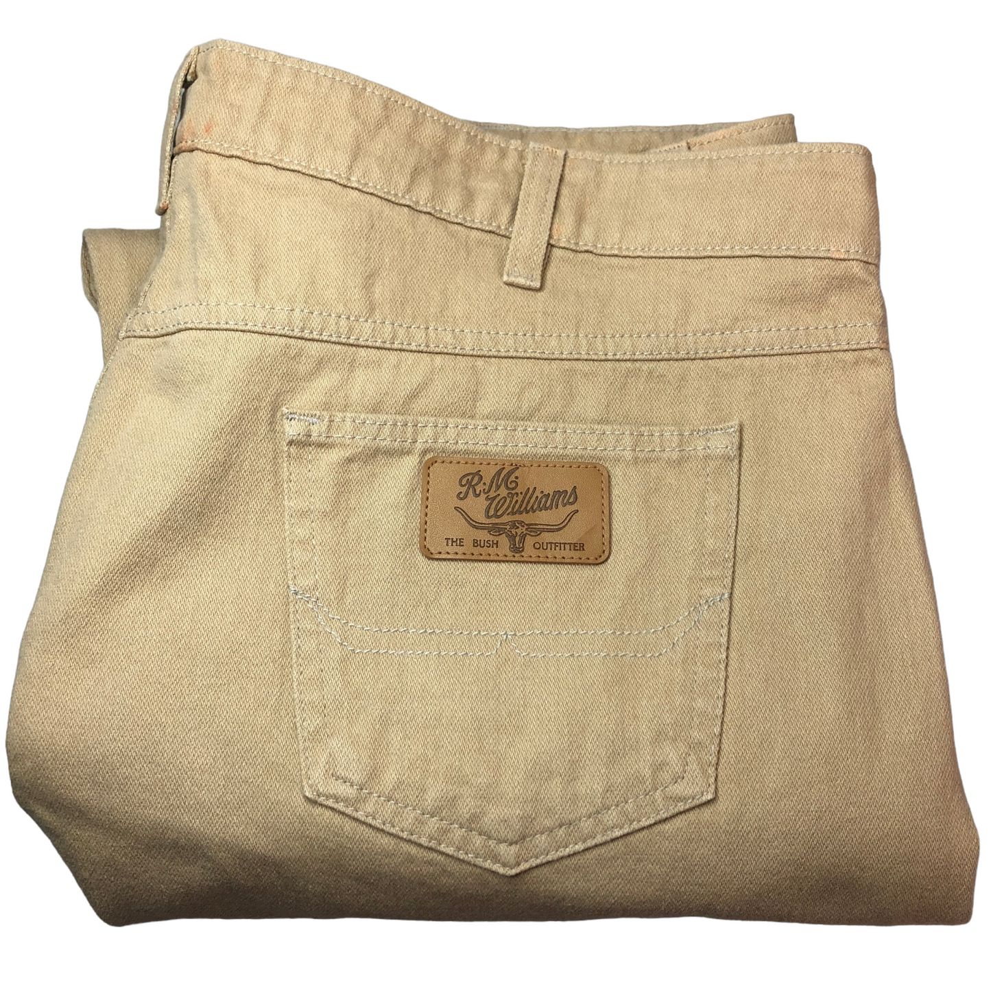 R.M. Williams Jeans Beige Brown Regular Tapered Denim Pant Bottoms W43 55exchange