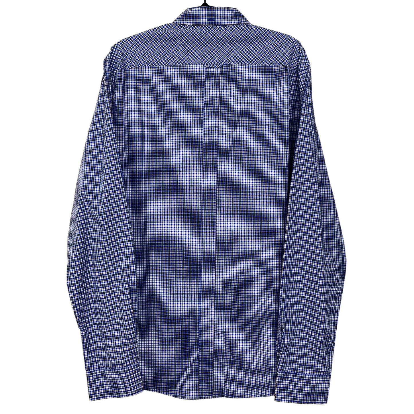 Ben Sherman Blue Red White Checkered Long Sleeve Button Up Business Polo Dress Shirt L C110