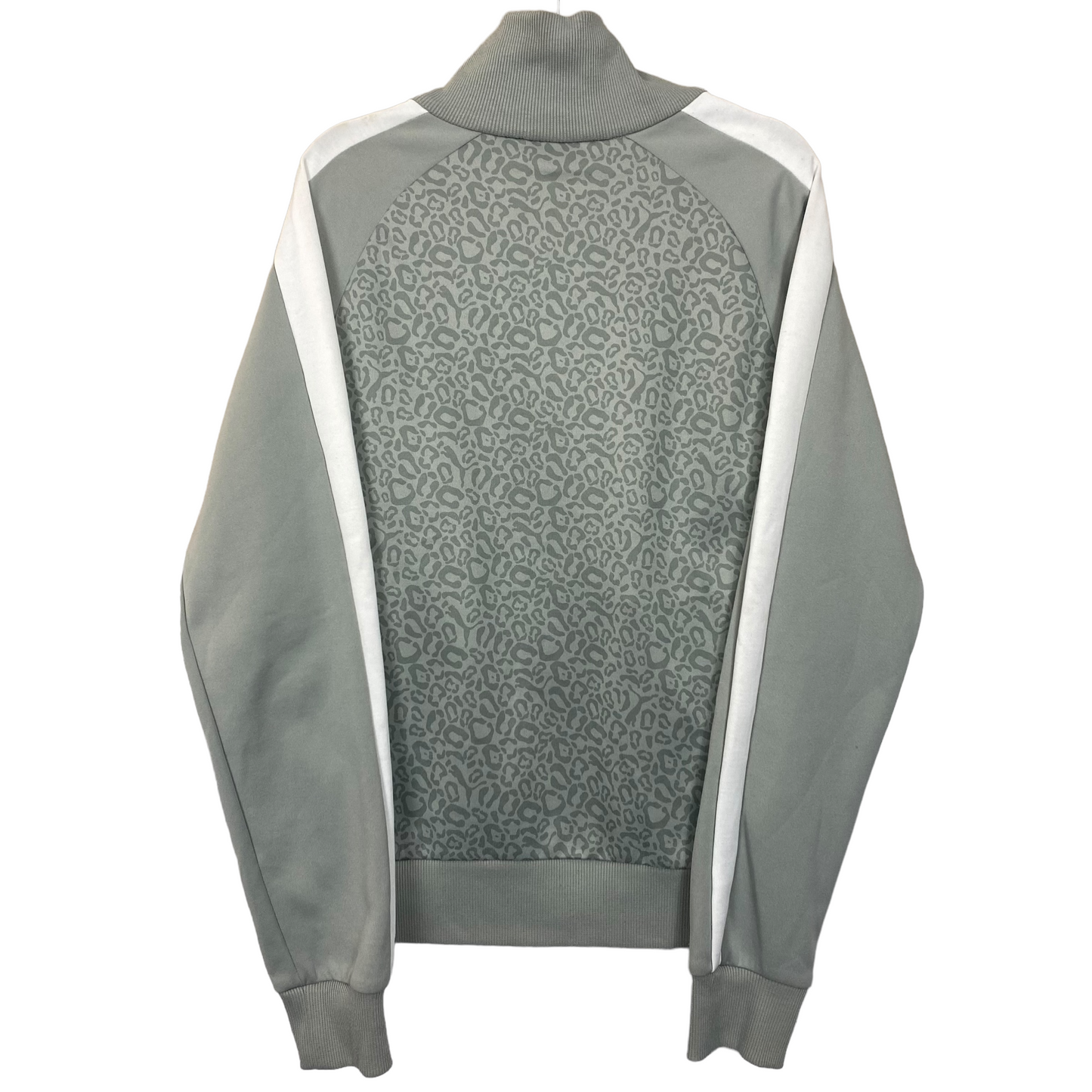 Puma Grey Leopard Print Track Top Zip Jacket Size M
