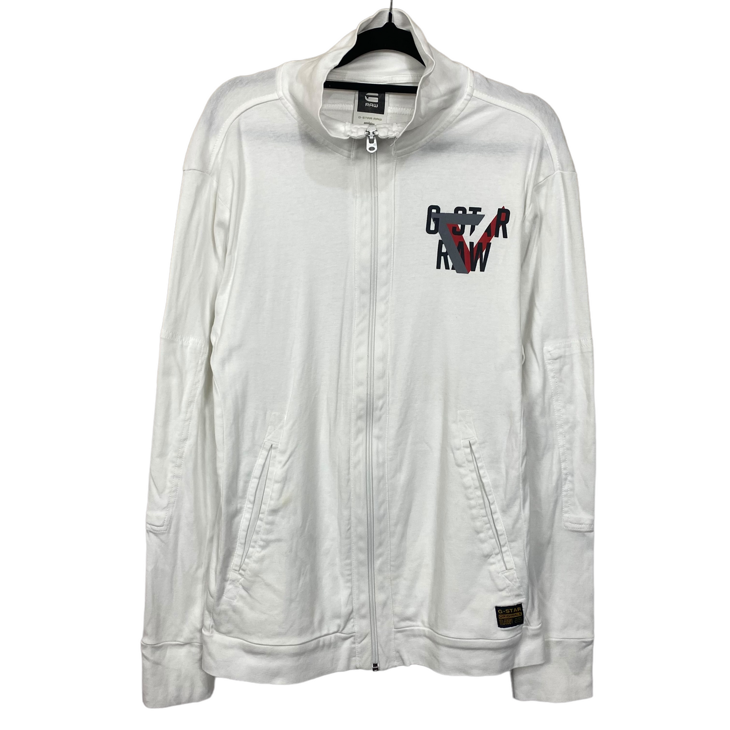G Star Raw Womens White Lightweight Track Top Jacket Size XL