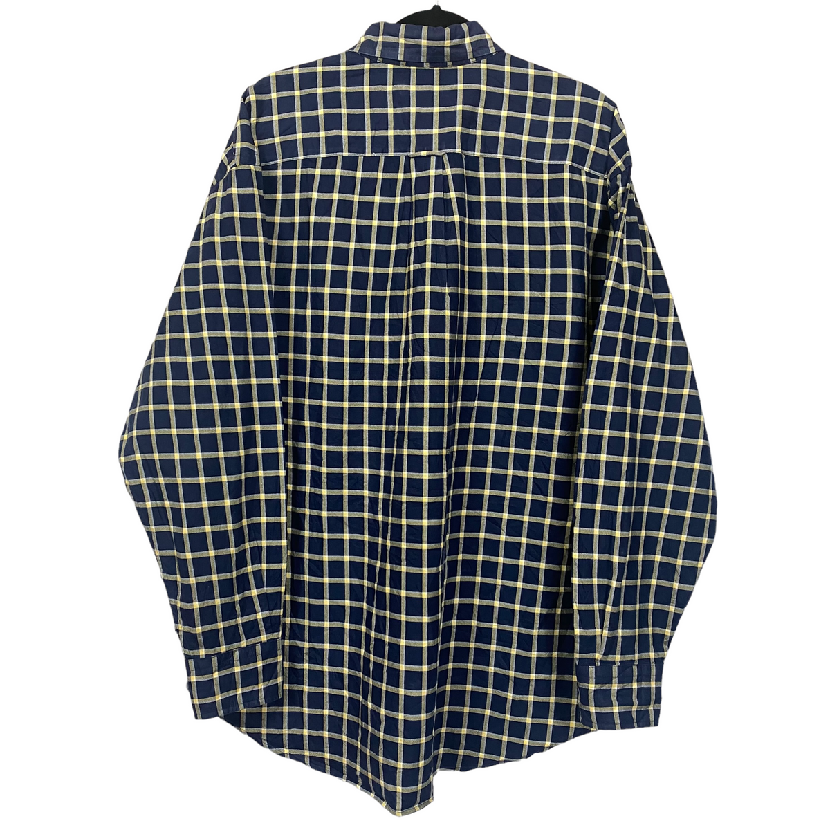Vintage Nautica Dark Blue Thick Checkered Button Shirt Size XL