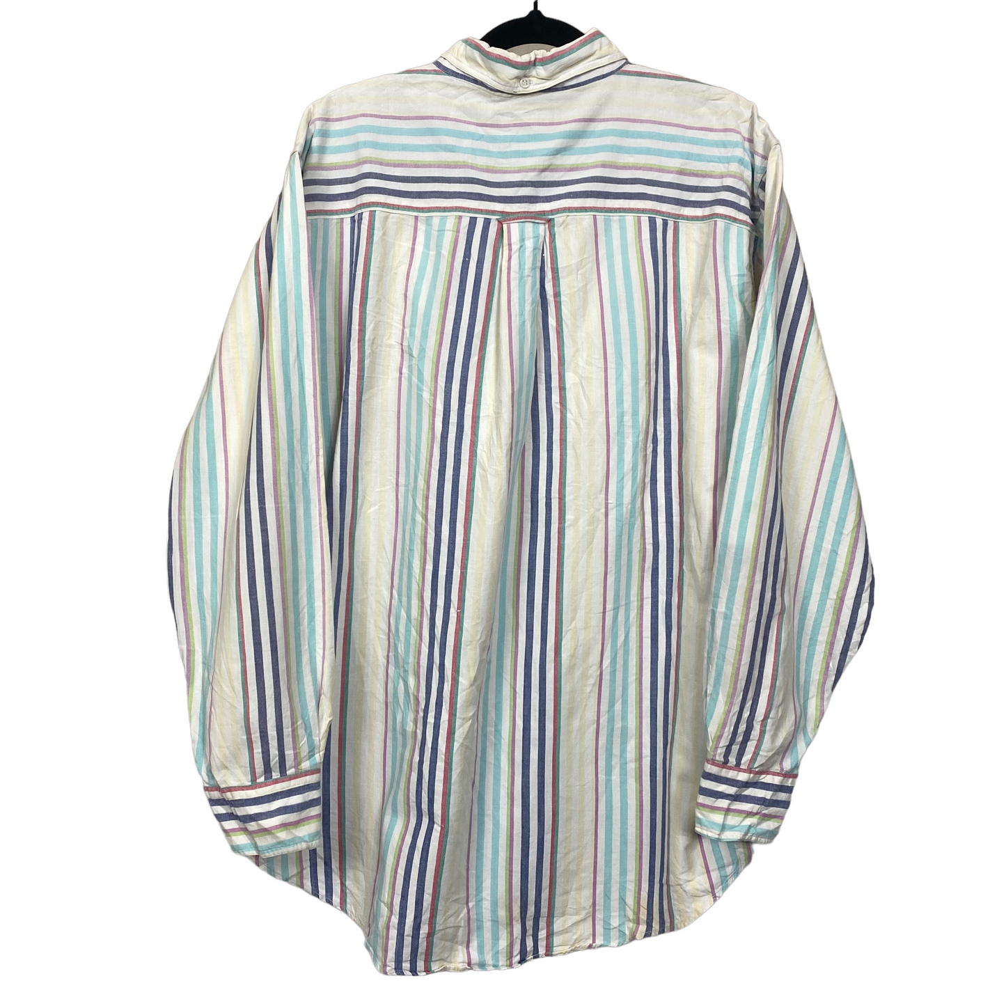 Vintage Woolrich White Colourful Striped Button Shirt Size L