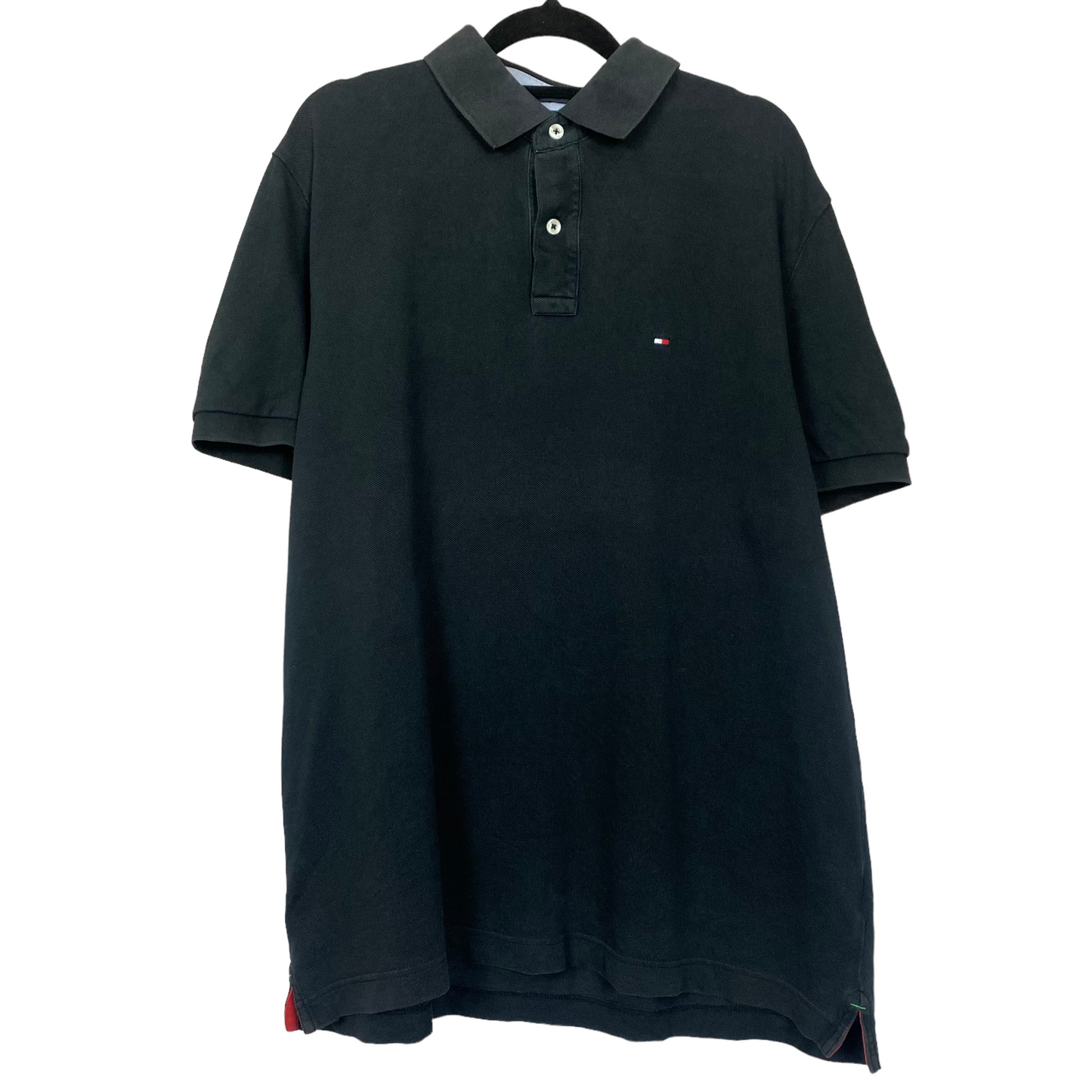 Tommy Hilfiger Black Polo Shirt Top Size L