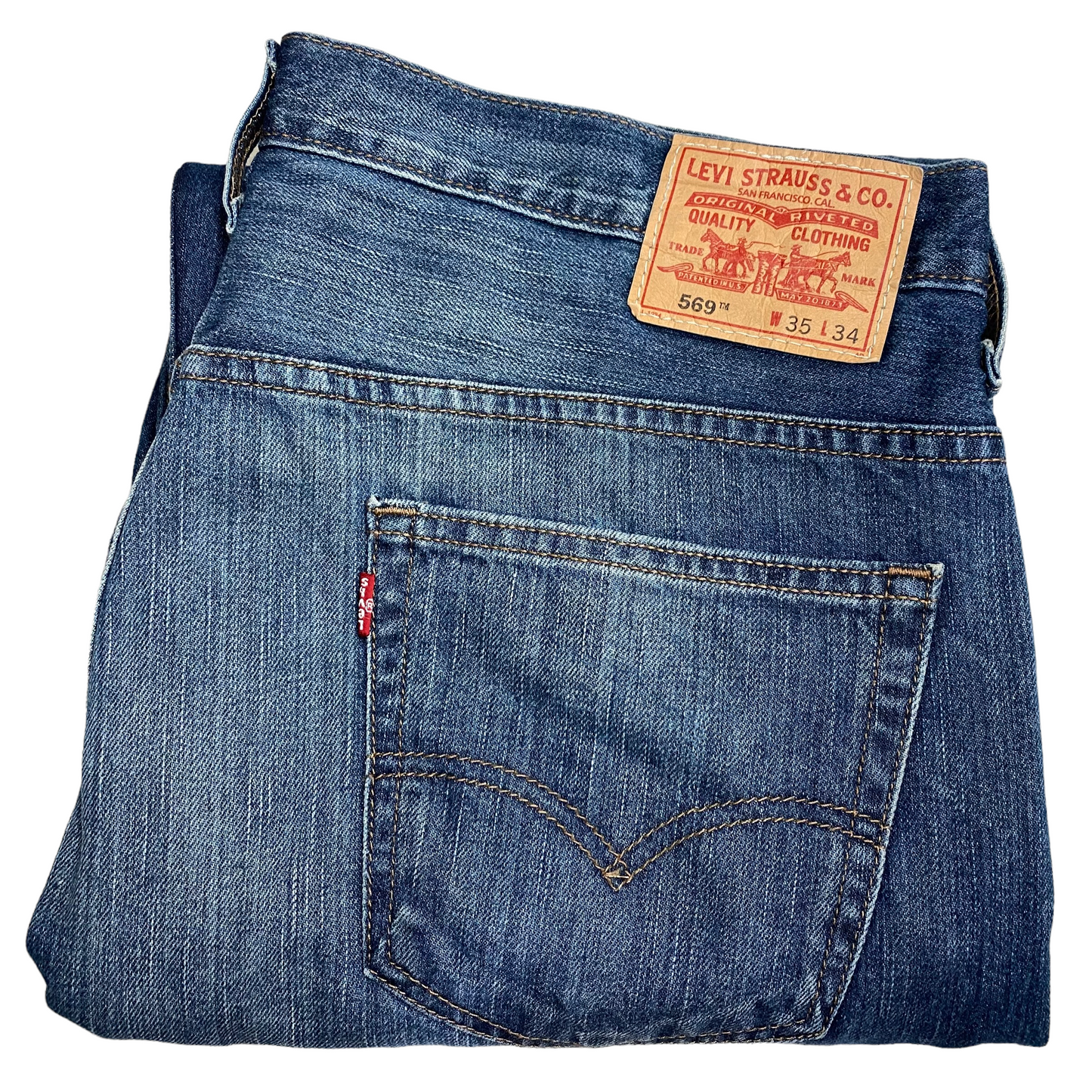 Vintage Levis 569 Jeans Blue Loose Straight Denim Pant Bottoms W37