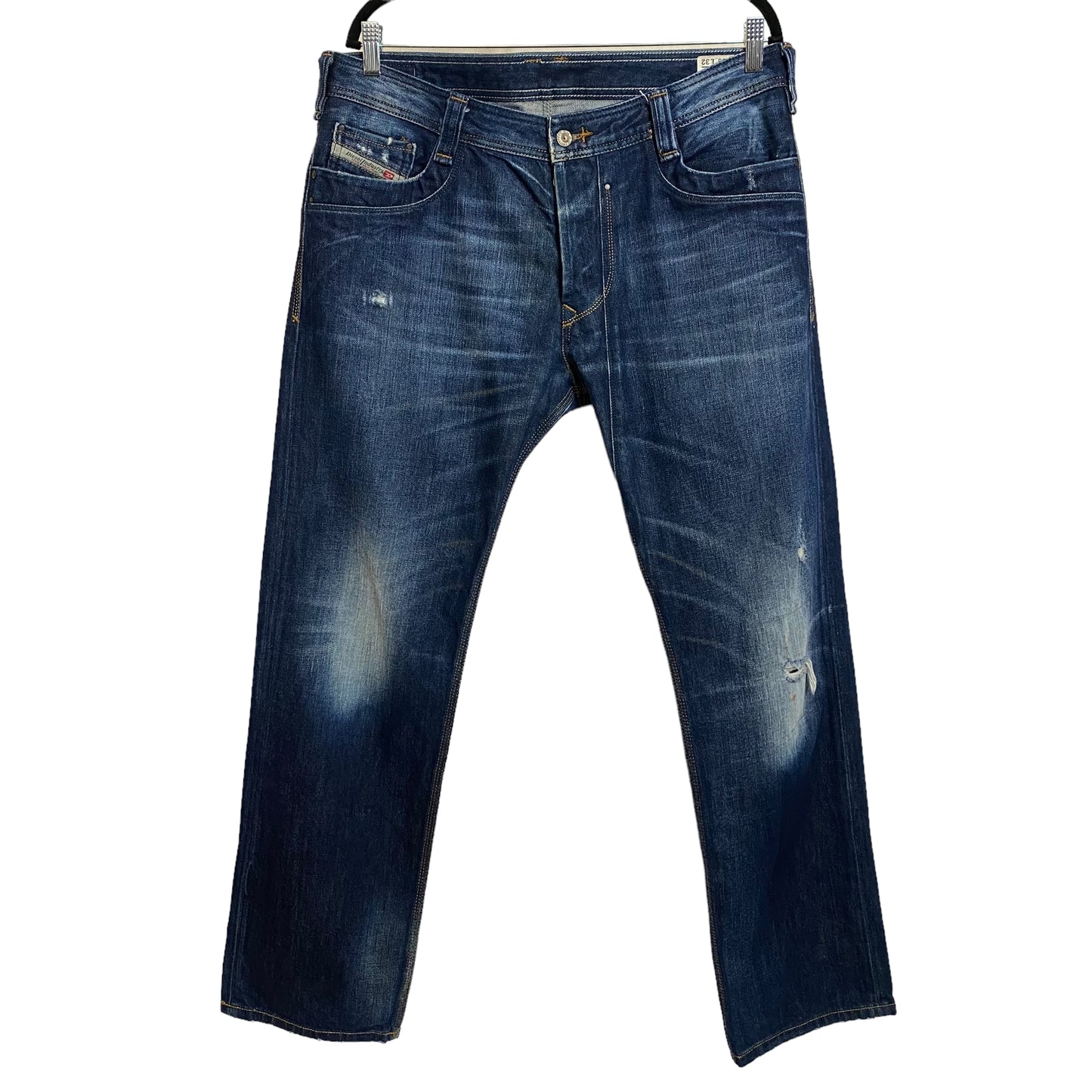 Diesel Jeans Timmen Washed Blue Regular Straight Denim Pant Bottoms W37