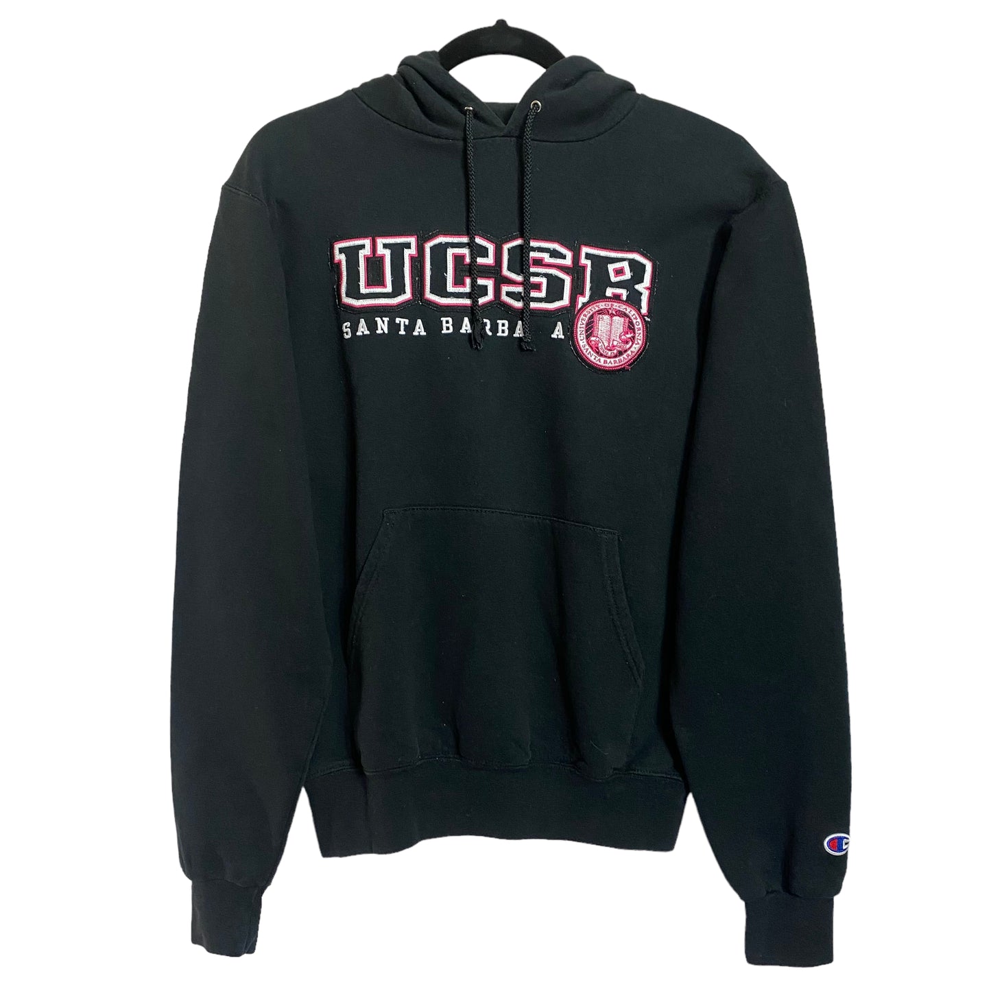 Vintage Champion University of California Santa Barbara Black Hoodie Size XS