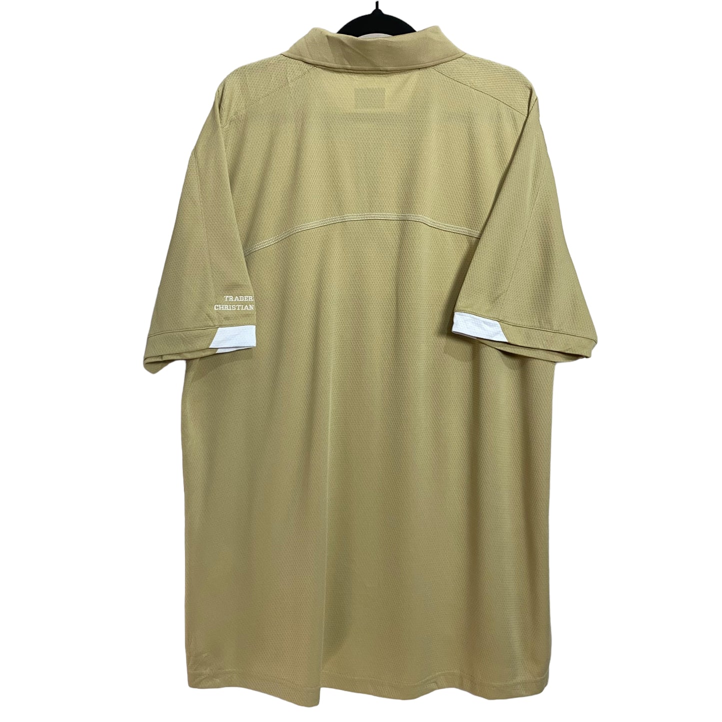 Vintage Adidas 2000's Light Brown Mesh Textured Sport Polo Shirt Size L
