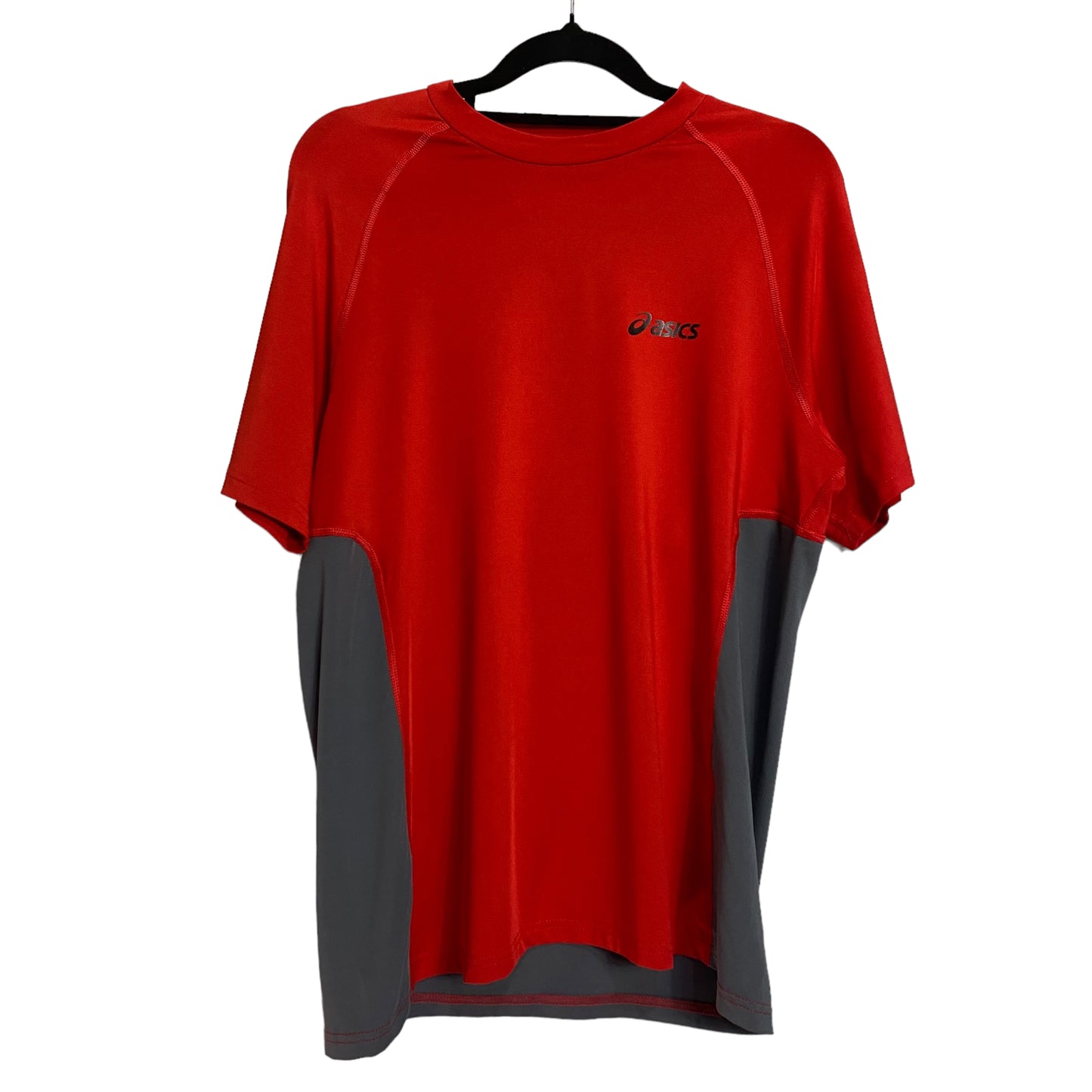 Vintage Asics 2000's Grey & Red Duo Tech Stretchy Sport Tee Size M
