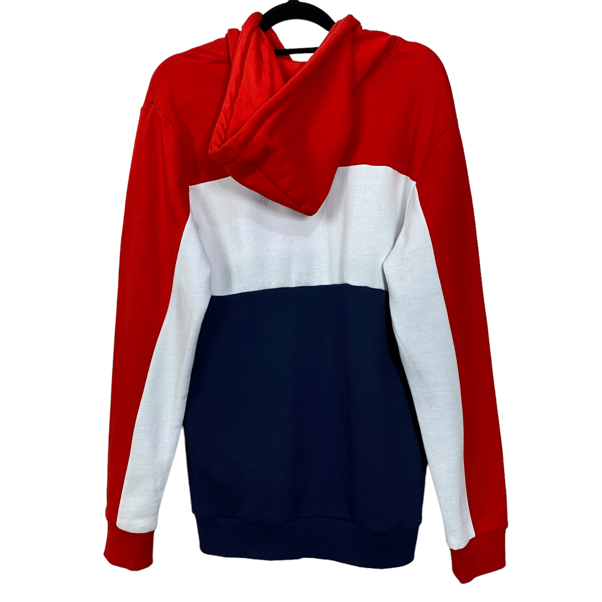 Fila Red & Navy Blue Oversized Fleece Pullover Hoodie Size XS