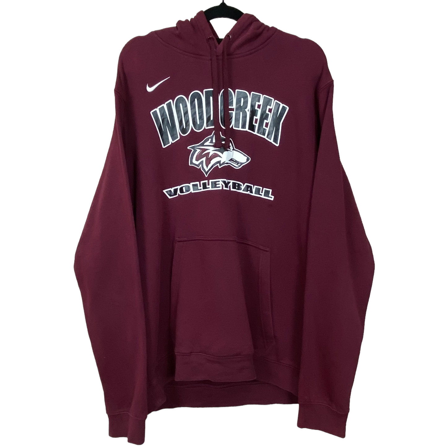 Nike Maroon Brown Pullover College Hoodie Size L