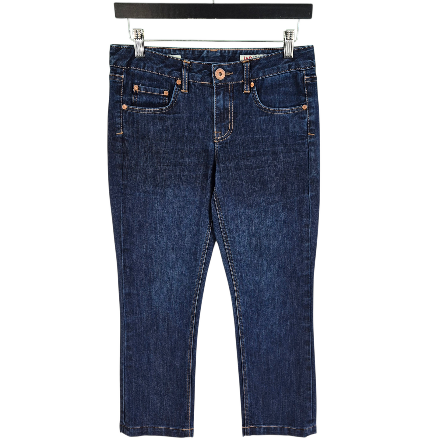 Vintage Jag Jeans Womens Dark Blue Mid Rise Reg Fit Crop Denim W29