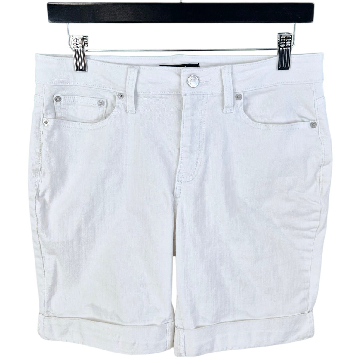 DKNY Womens White Stretch Denim Shorts W31