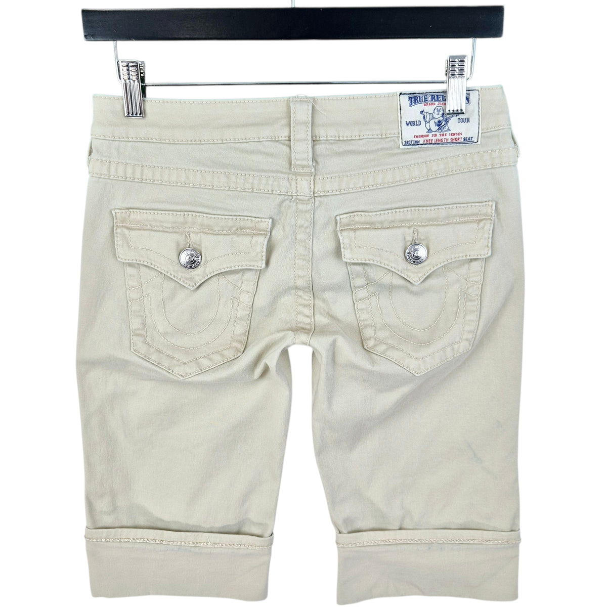 True Religion Light Brown Stretch Chino Shorts W27