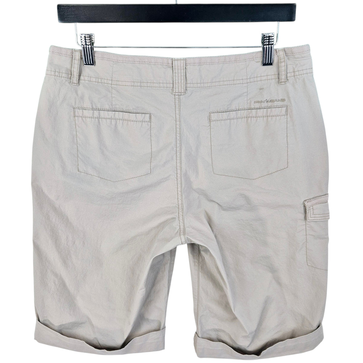 DKNY Womens Light Brown Canvas Stretch Cargo Shorts W31
