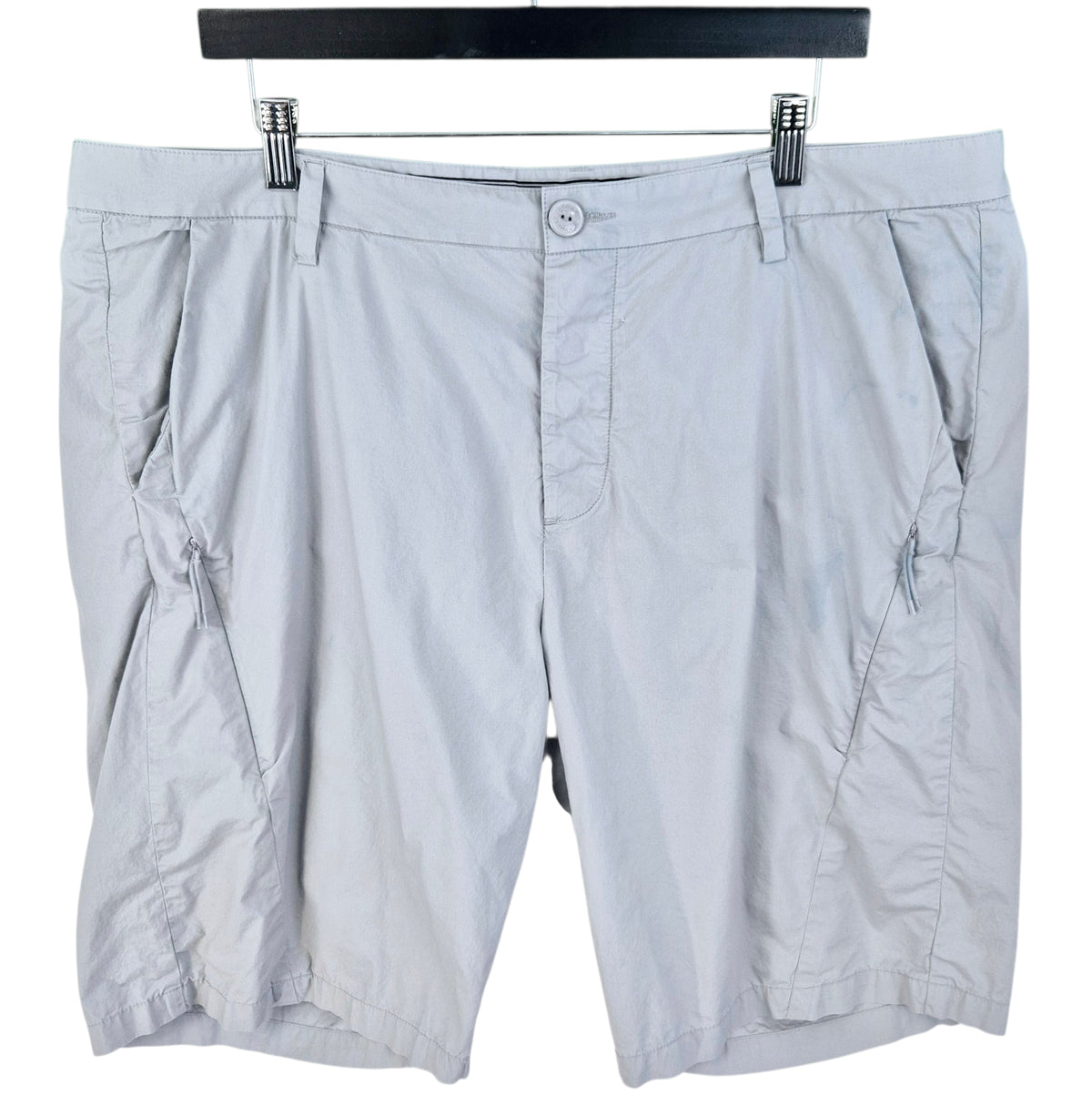 Armani Exchange Light Grey Synthetic Chino Shorts W40