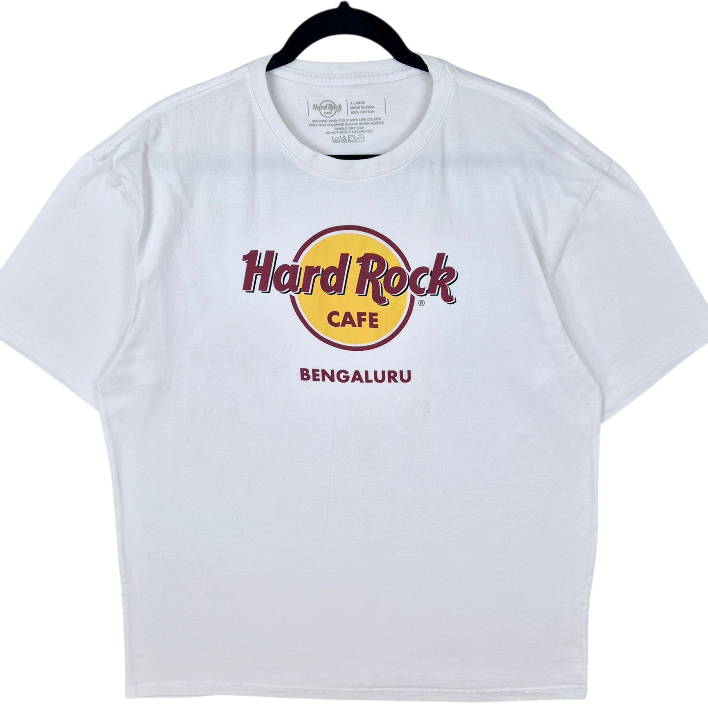 Hard Rock Cafe Bengaluru White Cotton Tee Shirt Size XL