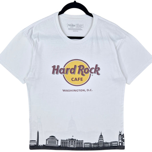Hard Rock Cafe Washington DC White Cotton Tee Shirt Size L