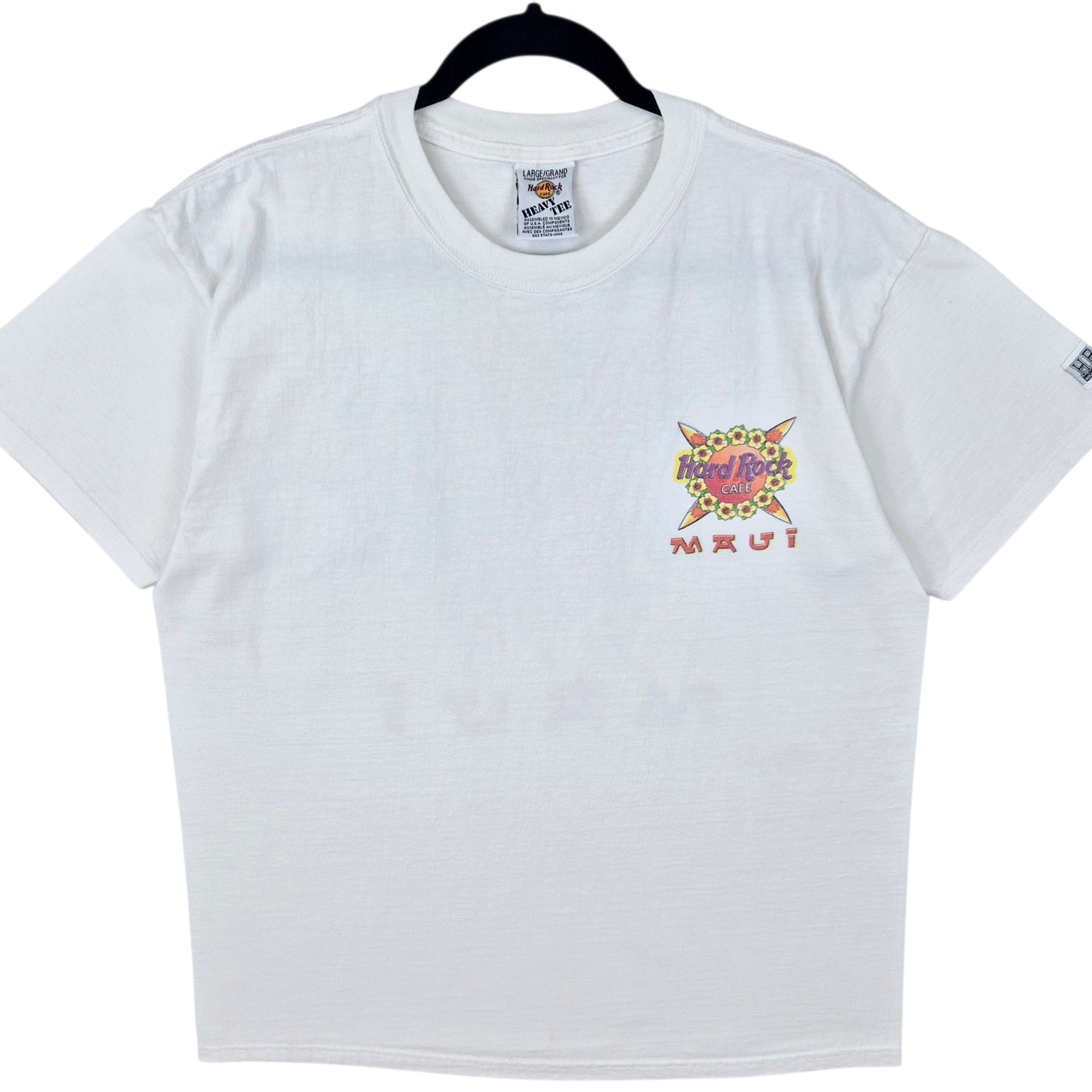 Vintage Hard Rock Cafe Maui White Cotton Tee Shirt Size L