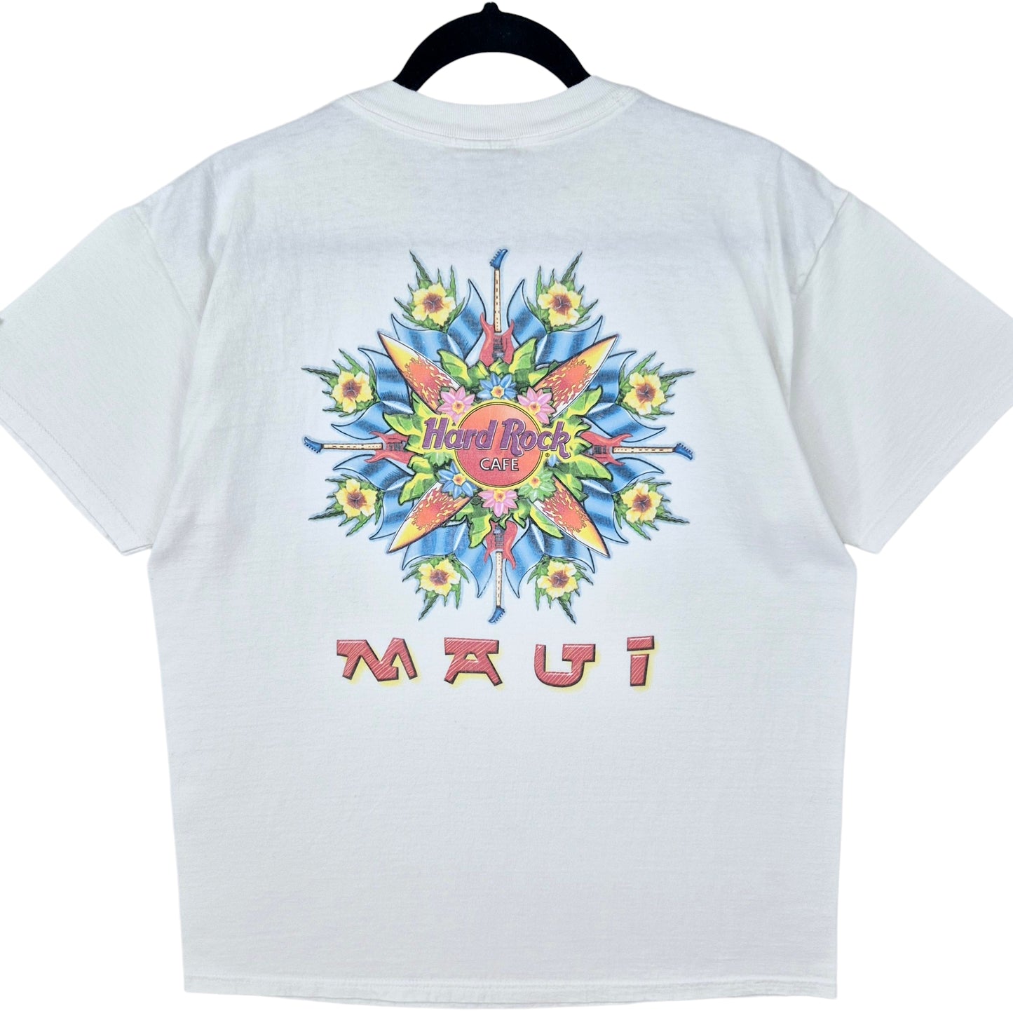 Vintage Hard Rock Cafe Maui White Cotton Tee Shirt Size L