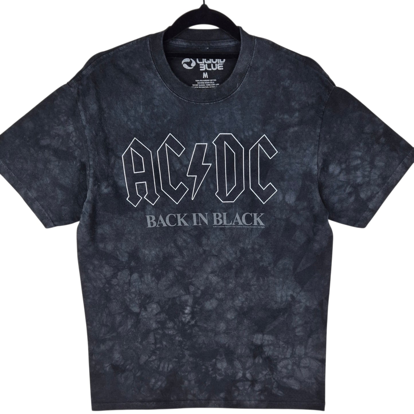ACDC Back in Black 2019 Tie Dye Cotton Tee Shirt Size M