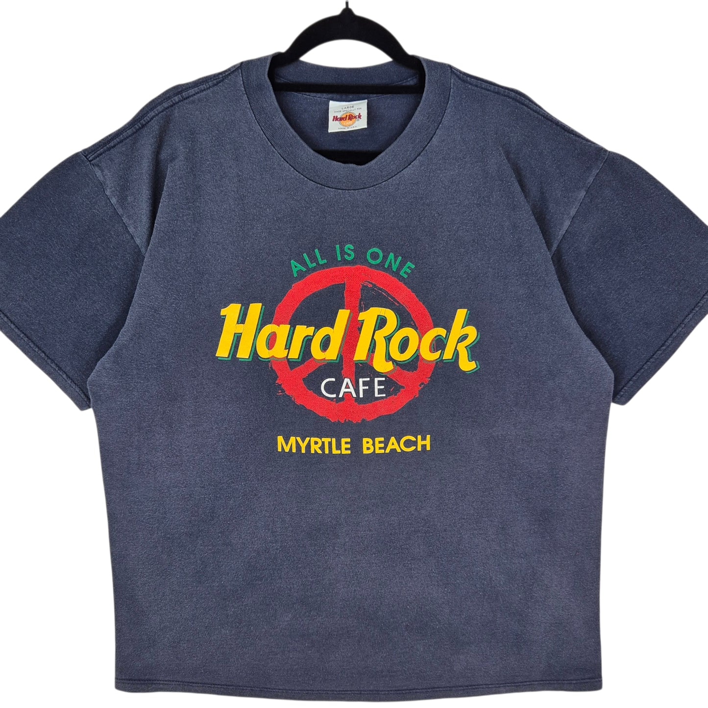 Vintage Hard Rock Cafe Myrtle Beach 90's Dark Blue USA Made Tee Shirt Size L