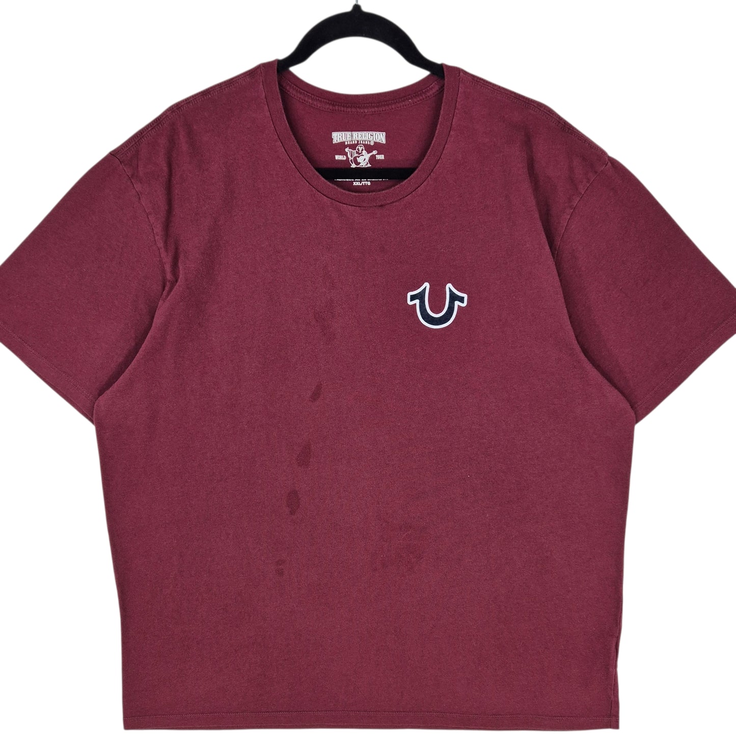True Religion Burgundy Cotton Tee Shirt Size 2XL