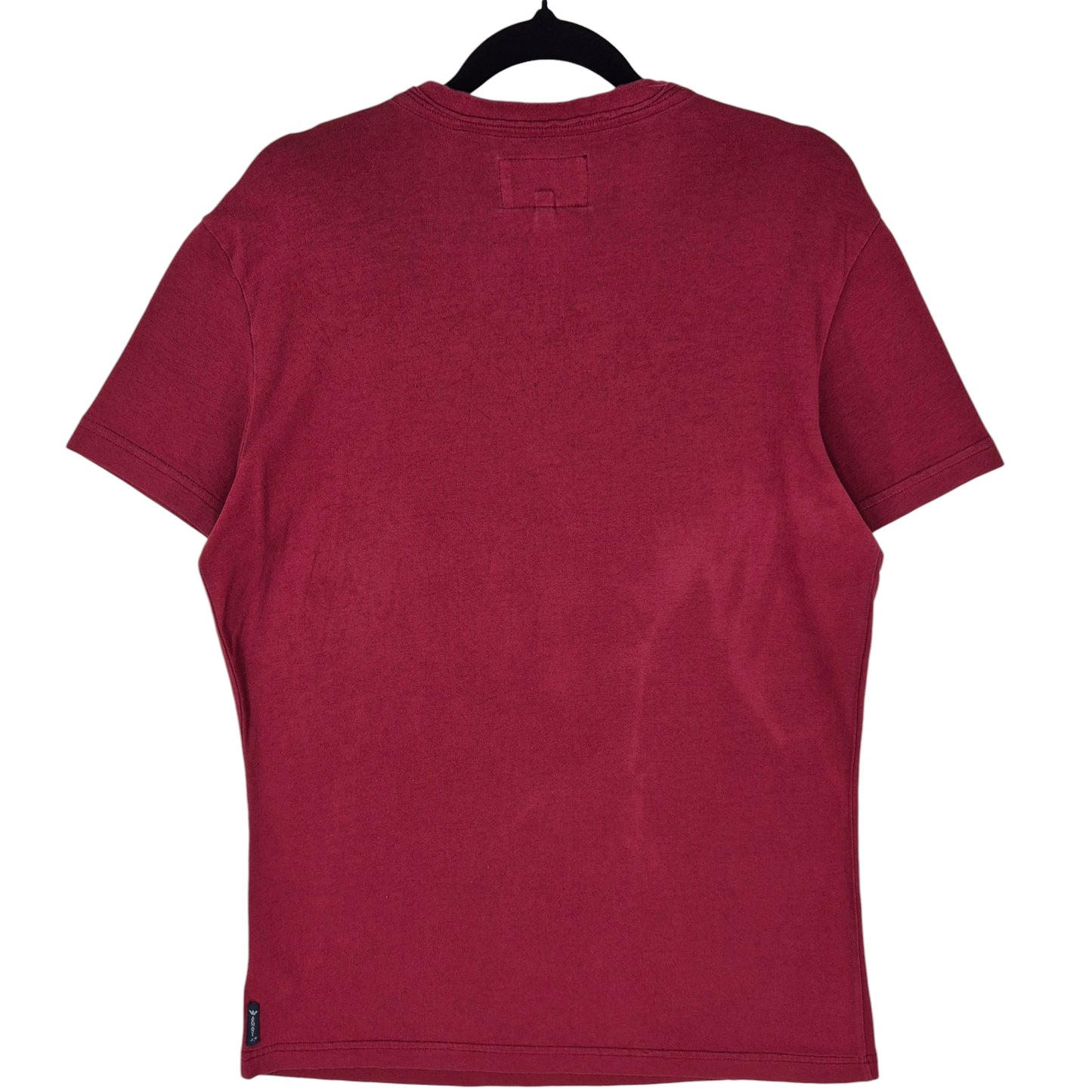 Armani Jeans Womens Burgundy V Neck Cotton Tee Shirt Size L