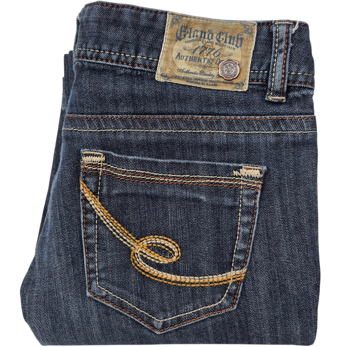 American Eland Rugby Club Womens Dark Blue Low Waist Bootcut Denim W29