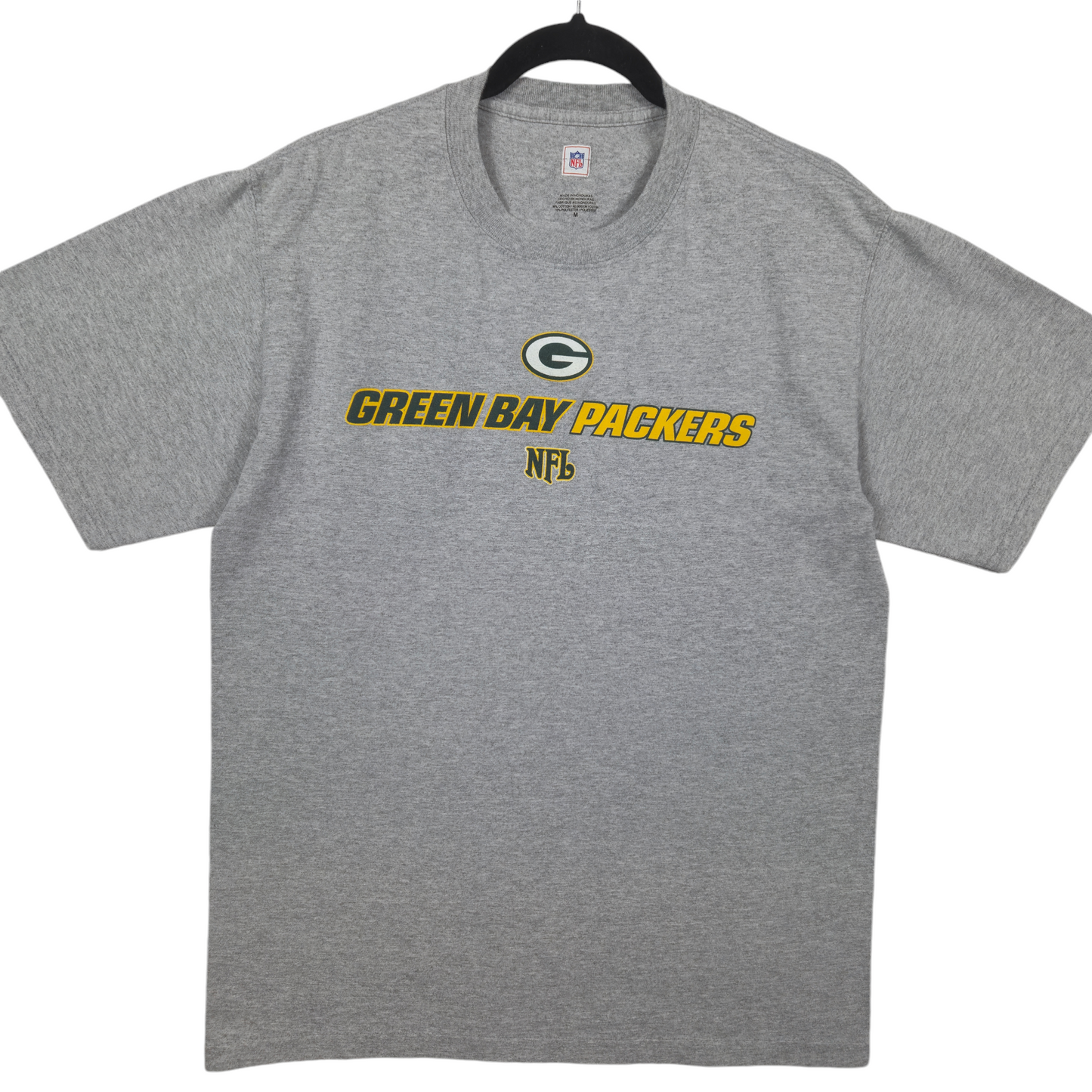 NFL Green Bay Packers Grey Cotton Tee Shirt Size M
