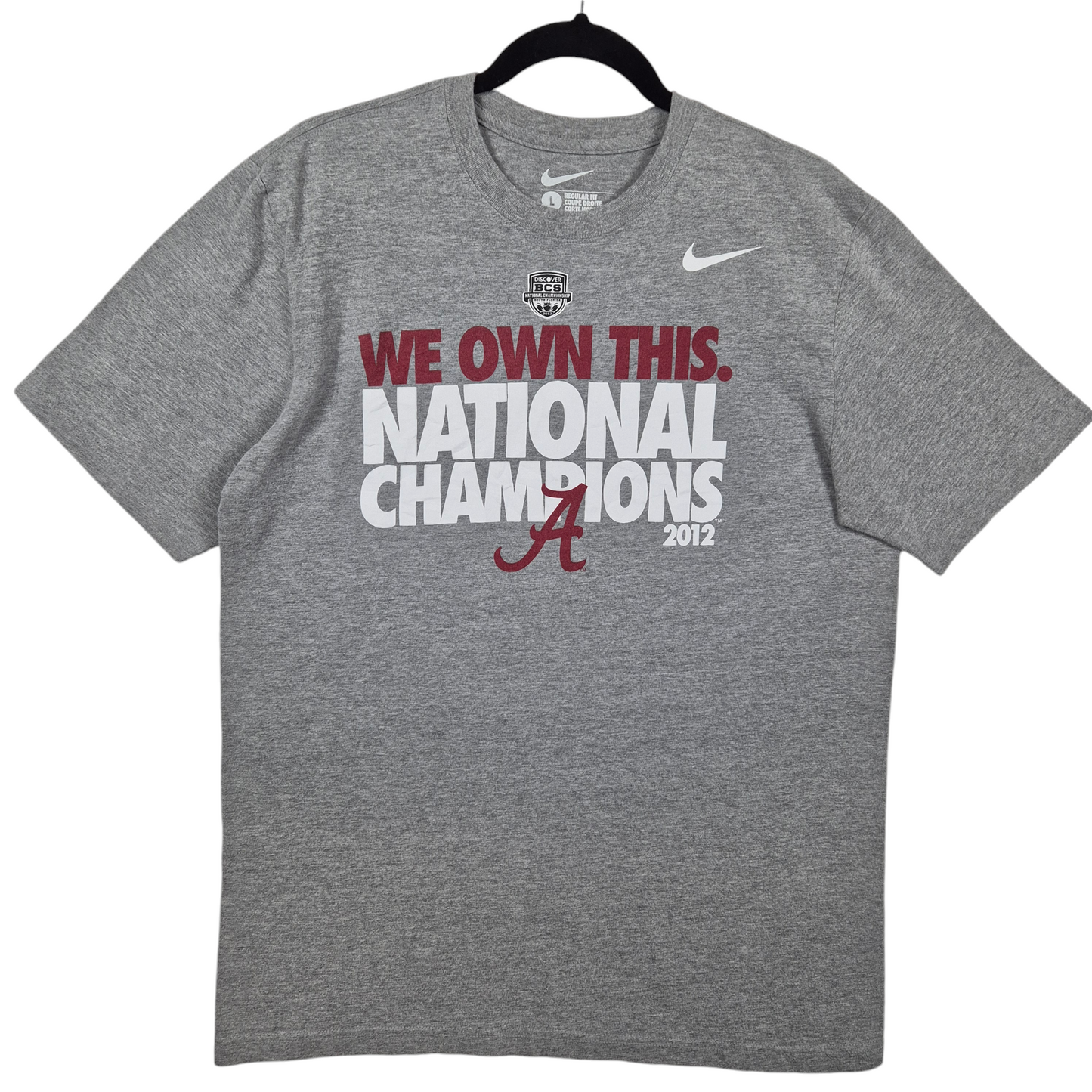 Nike Alabama Baseball 2012 Grey Regular Fit Cotton Tee Shirt Size L