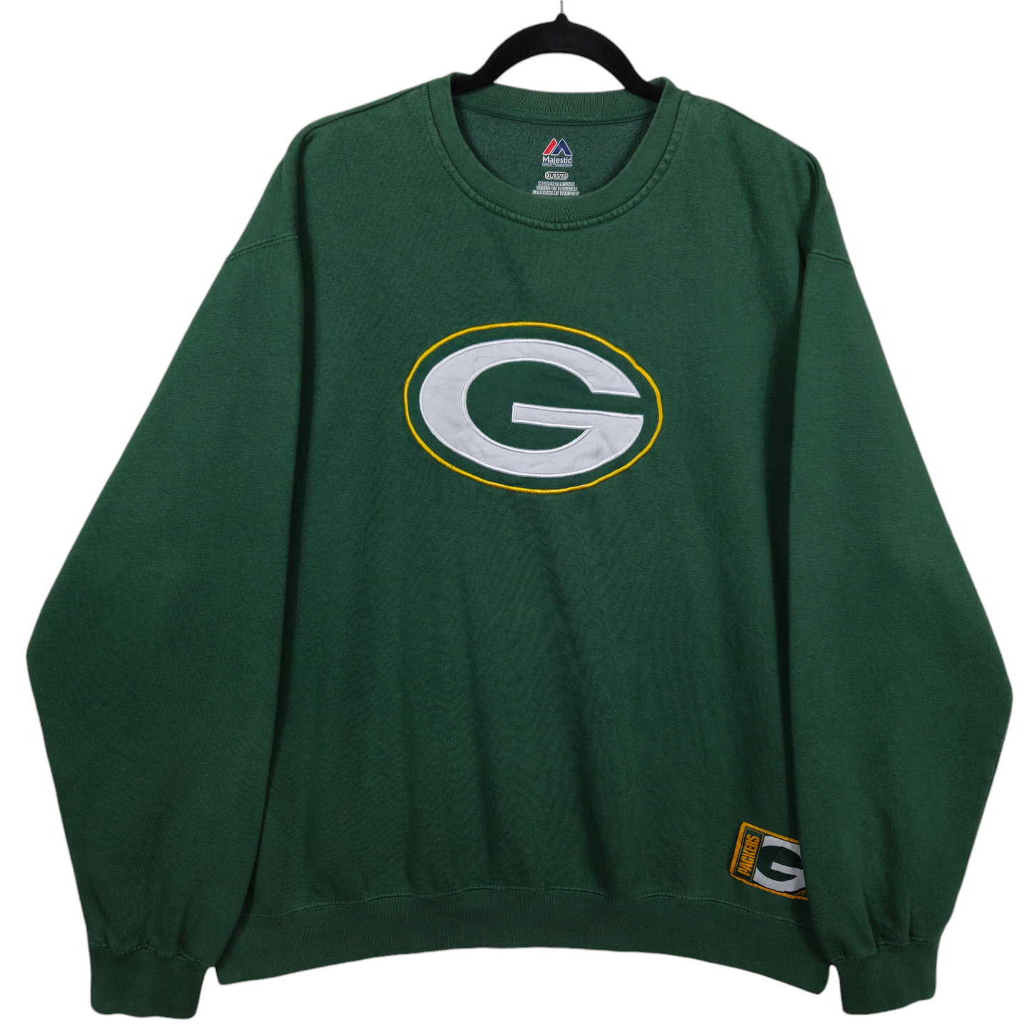 Majestic NFL Green Bay Packers Embroidered Crewneck Sweater Size XL