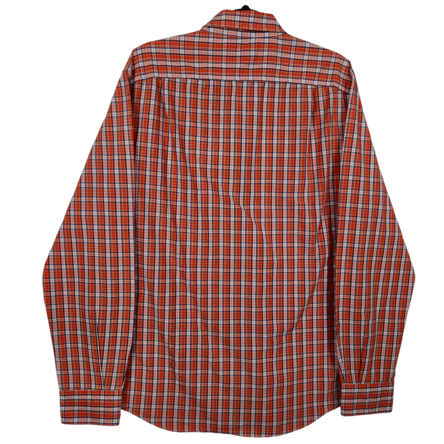 Nautica Orange Checkered Dress Shirt Size M