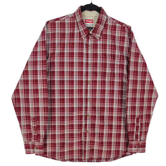 Vintage Wrangler 2000's Red & White Long Sleeve Button Shirt Size M