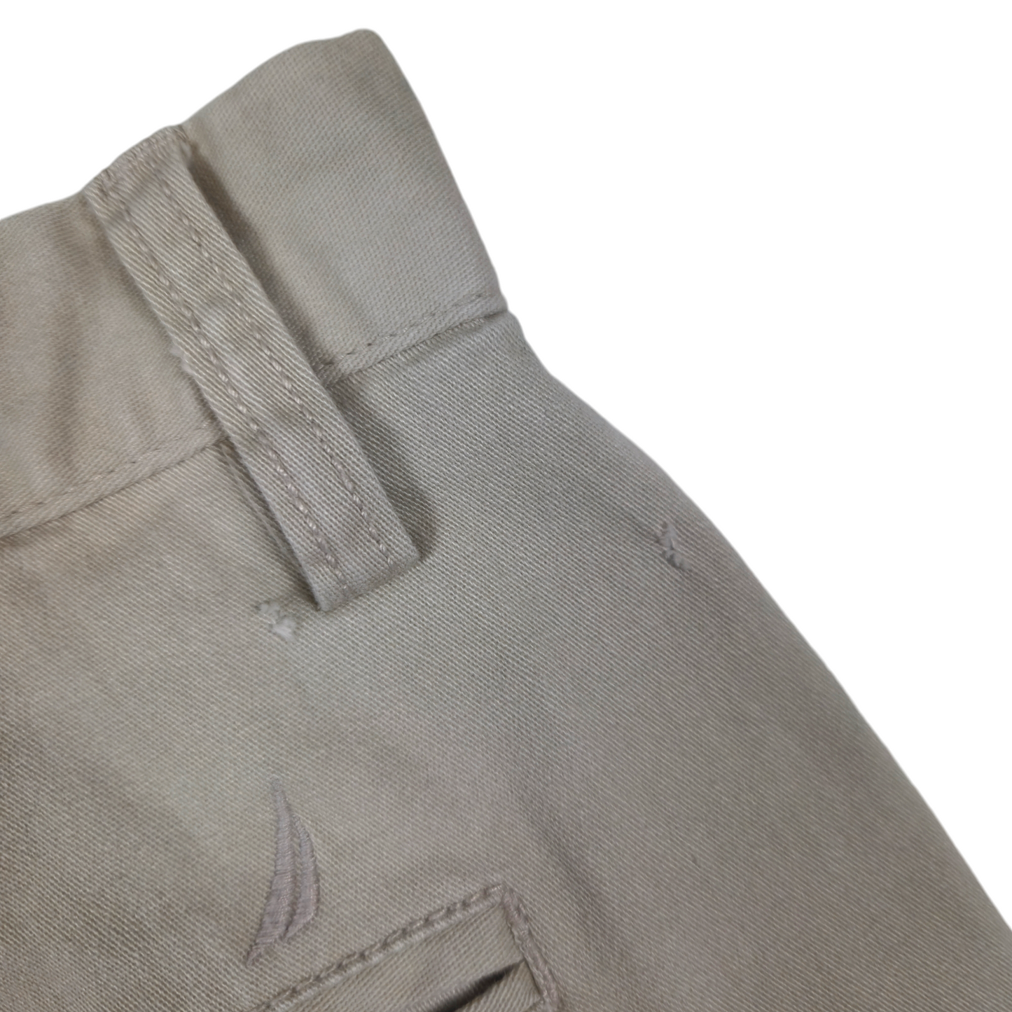 Nautica Cream Brown Stretch Chino Shorts W35