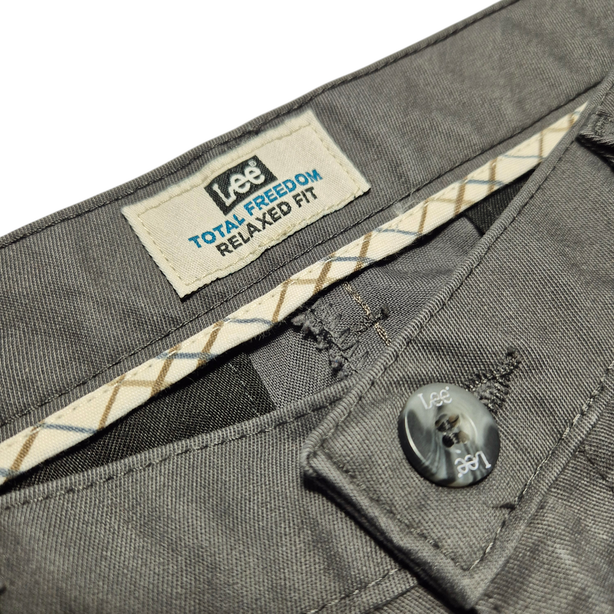 Vintage Lee 2000's Grey Relaxed Fit Chino Pants W36