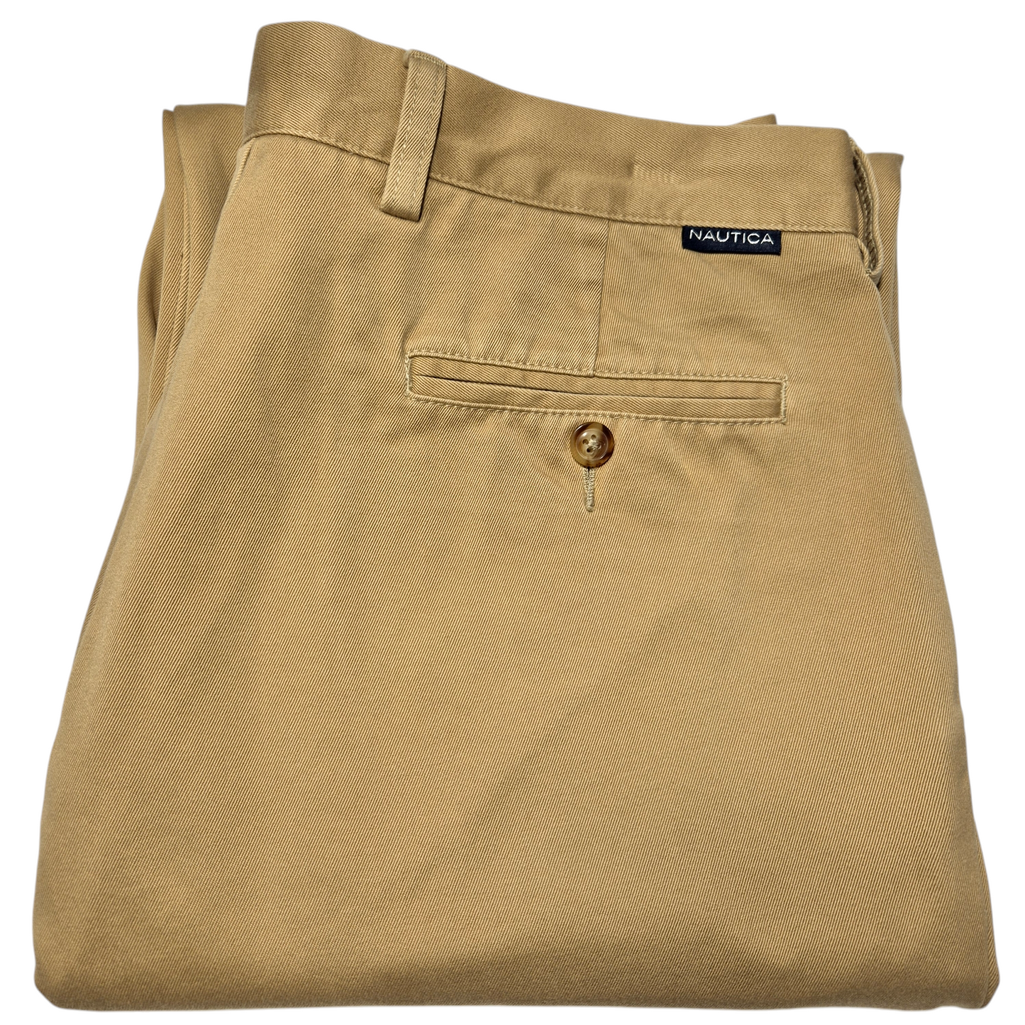 Nautica Brown Relaxed Fit Cropped Chino Pants W33