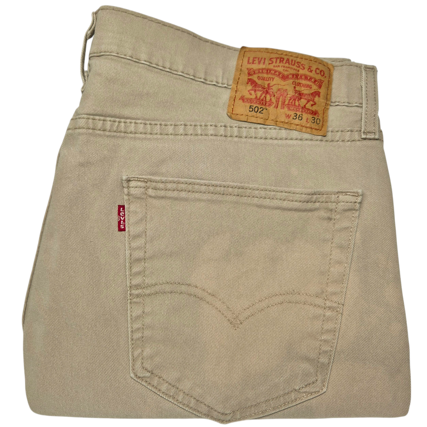 Levis 502 Jeans Light Brown Stretch Denim Bottoms W37